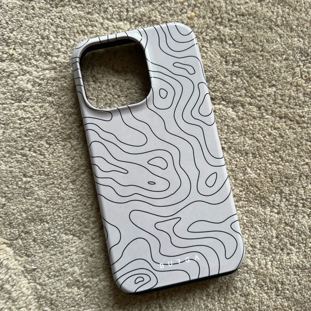 Burga Phone Case for iPhone 13 Pro, Hard Shell Protection, Beige Terrain